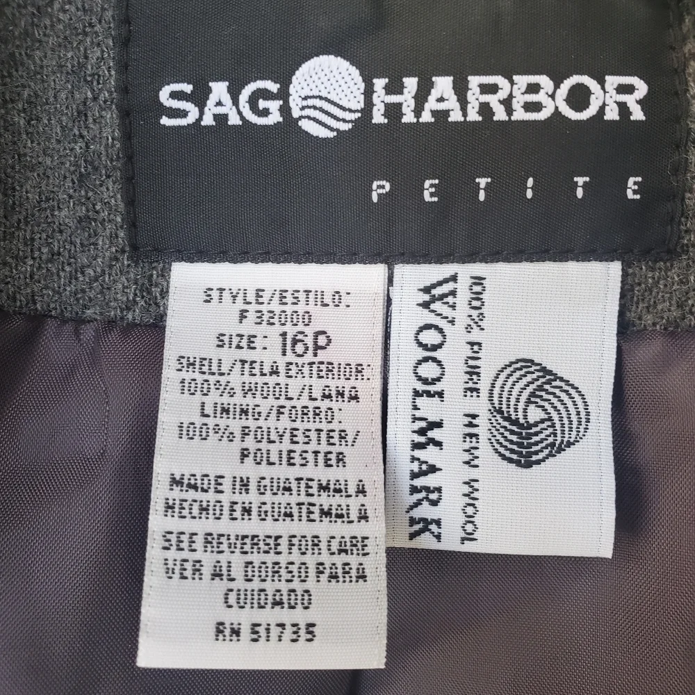 100% Wool Blazer Coat Jacket Single Button Waist 16P Grey - Picture 9 of 11